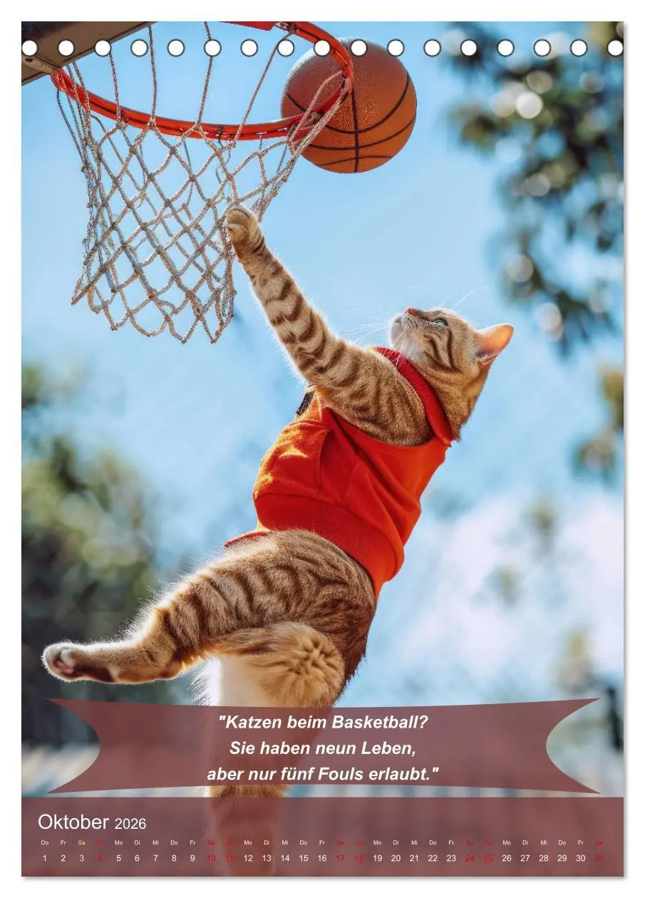 Bild: 9783516254945 | Der tierisch lustige Basketball-Kalender (Tischkalender 2026 DIN A5...