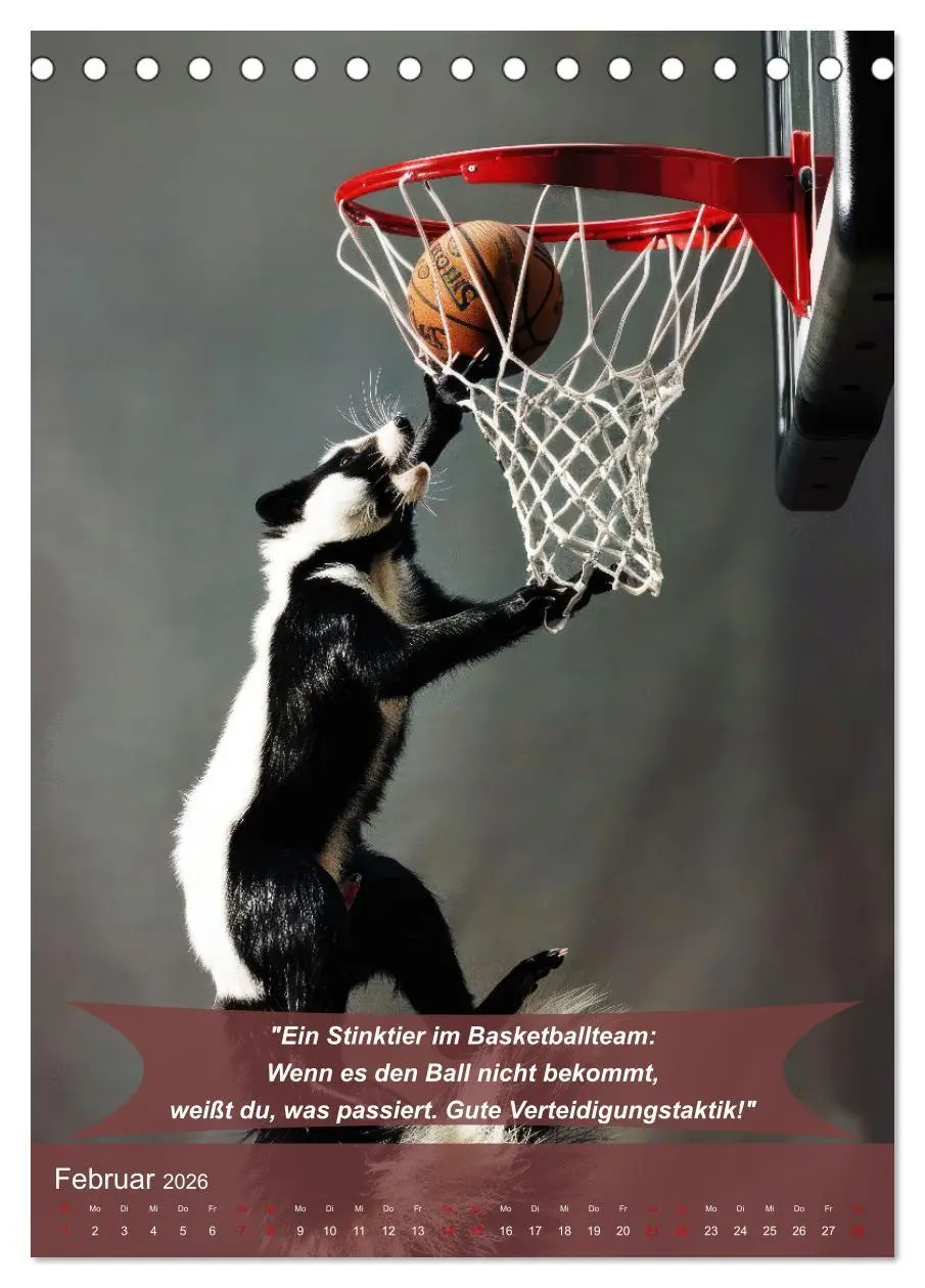 Bild: 9783516254945 | Der tierisch lustige Basketball-Kalender (Tischkalender 2026 DIN A5...