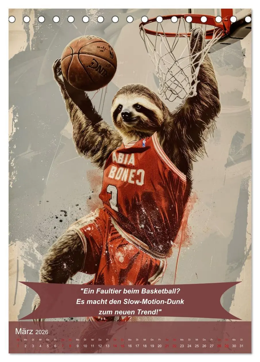 Bild: 9783516254945 | Der tierisch lustige Basketball-Kalender (Tischkalender 2026 DIN A5...