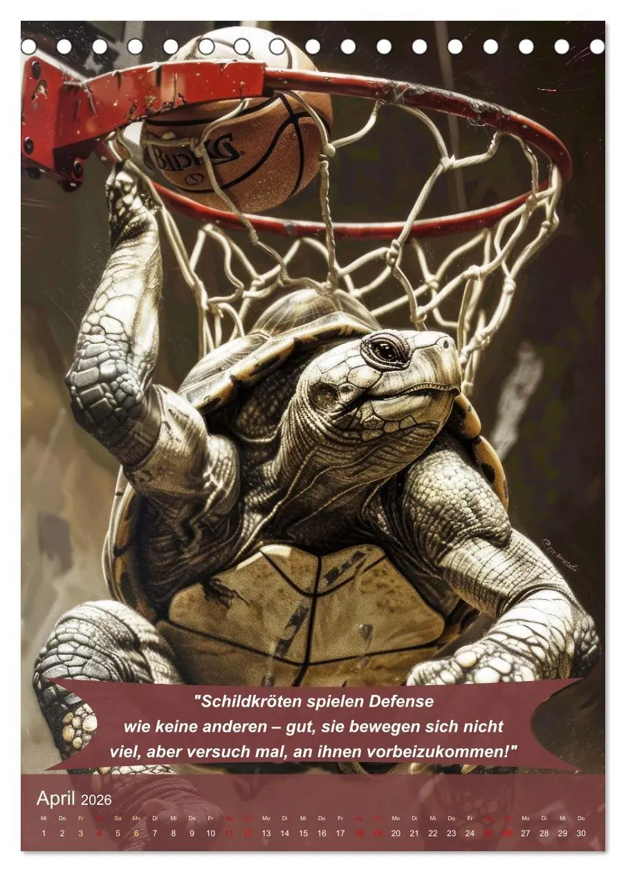 Bild: 9783516254945 | Der tierisch lustige Basketball-Kalender (Tischkalender 2026 DIN A5...