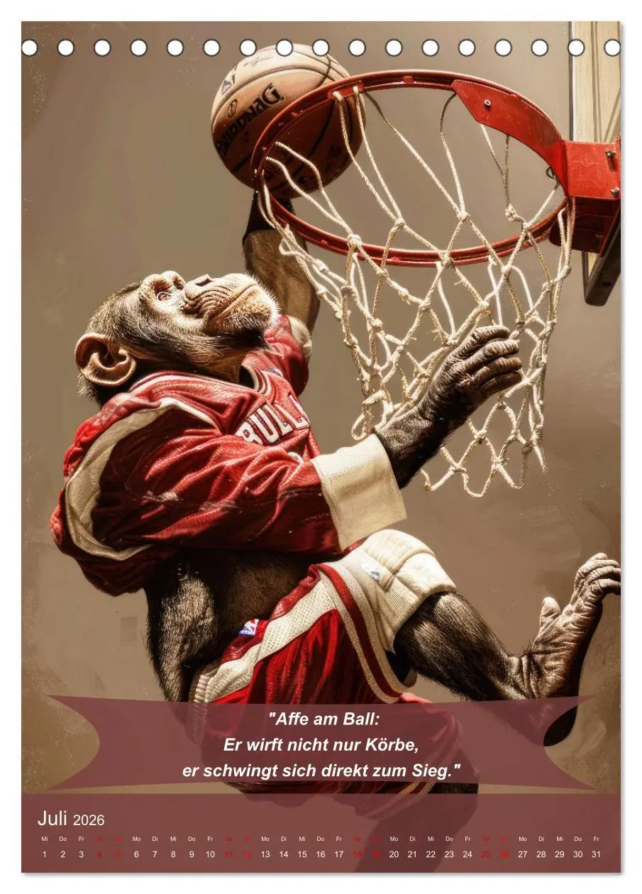 Bild: 9783516254945 | Der tierisch lustige Basketball-Kalender (Tischkalender 2026 DIN A5...