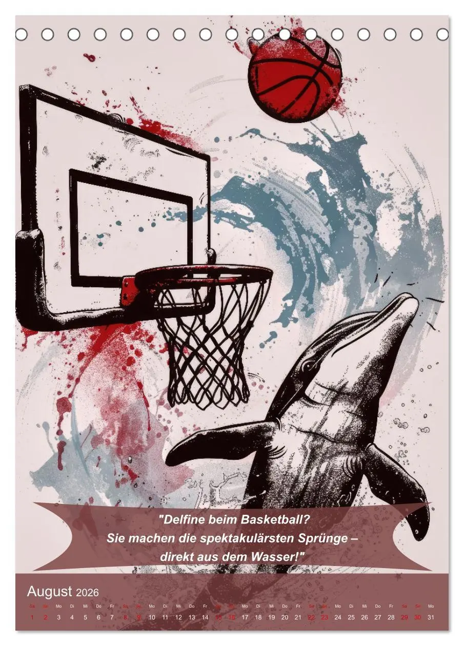Bild: 9783516254945 | Der tierisch lustige Basketball-Kalender (Tischkalender 2026 DIN A5...