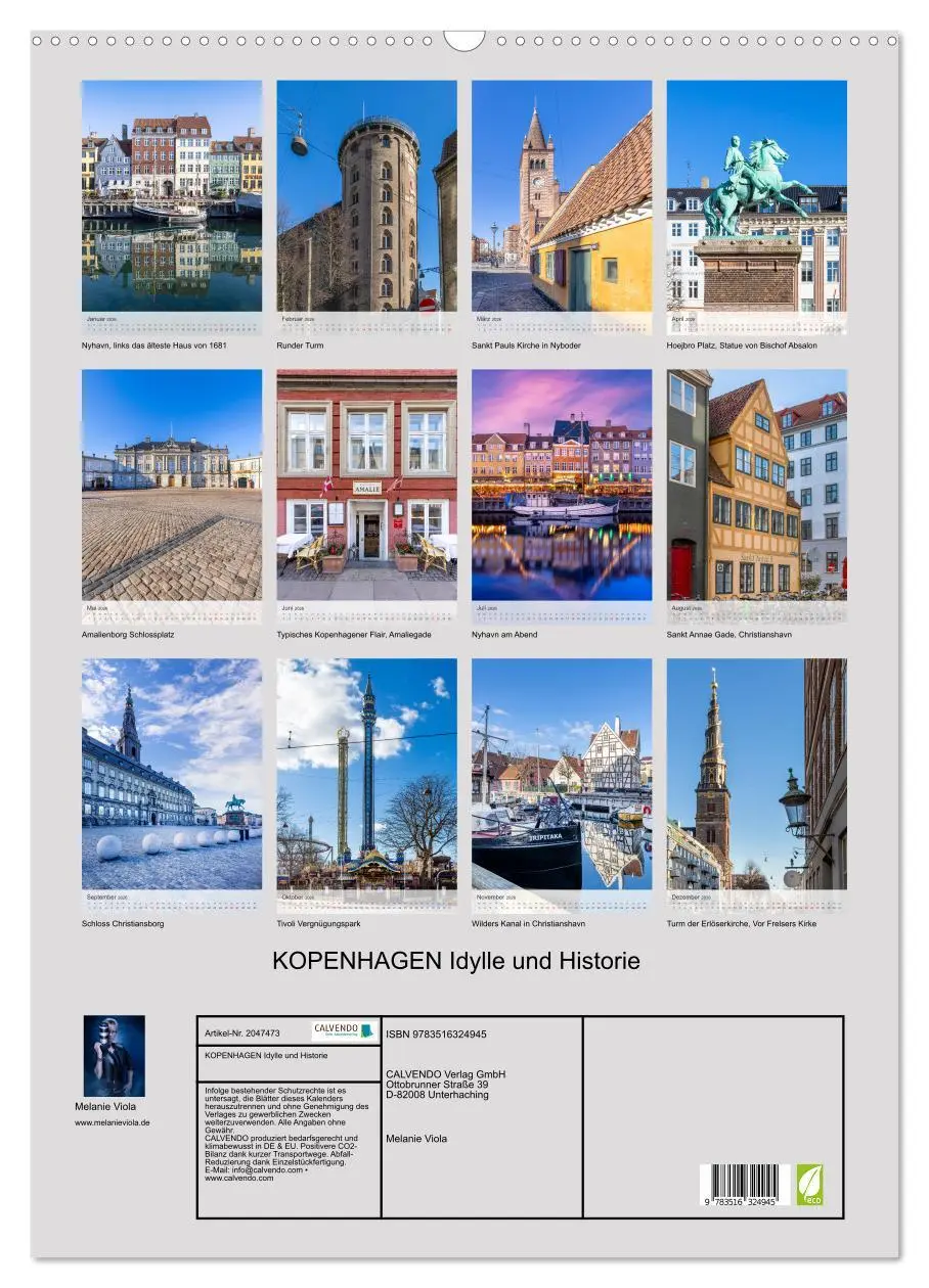 Bild: 9783516324945 | KOPENHAGEN Idylle und Historie (Wandkalender 2026 DIN A2 hoch),...