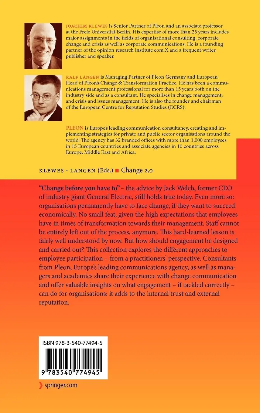 Rückseite: 9783540774945 | Change 2.0 | Beyond Organisational Transformation | Langen (u. a.)