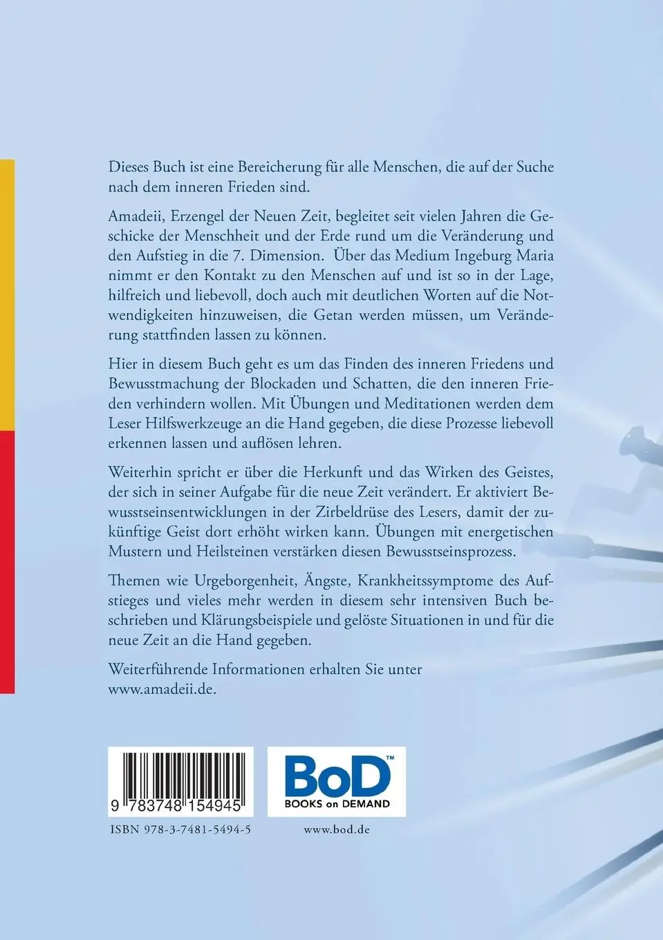 Rückseite: 9783748154945 | Amadeii - Bewusstseinsprozesse zum inneren Frieden | Schmitz | Buch