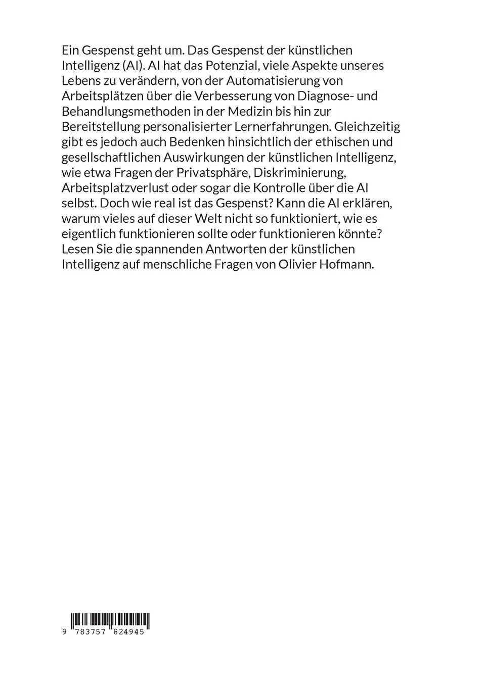Rückseite: 9783757824945 | Warum der Mensch nicht funktioniert, wie er sollte | Olivier Hofmann