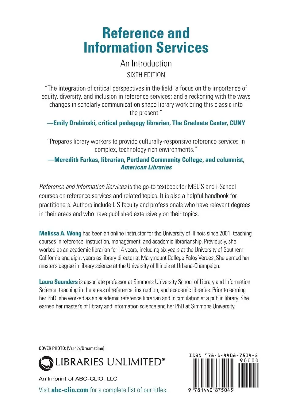Rückseite: 9781440875045 | Reference and Information Services | An Introduction | Wong (u. a.)