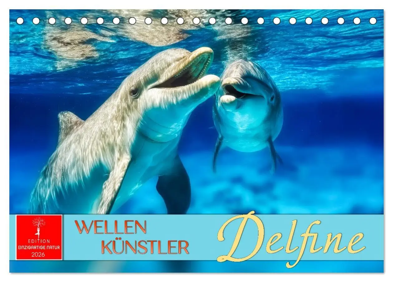 Cover: 9783516215045 | Delfine - Wellen Künstler (Tischkalender 2026 DIN A5 quer),...