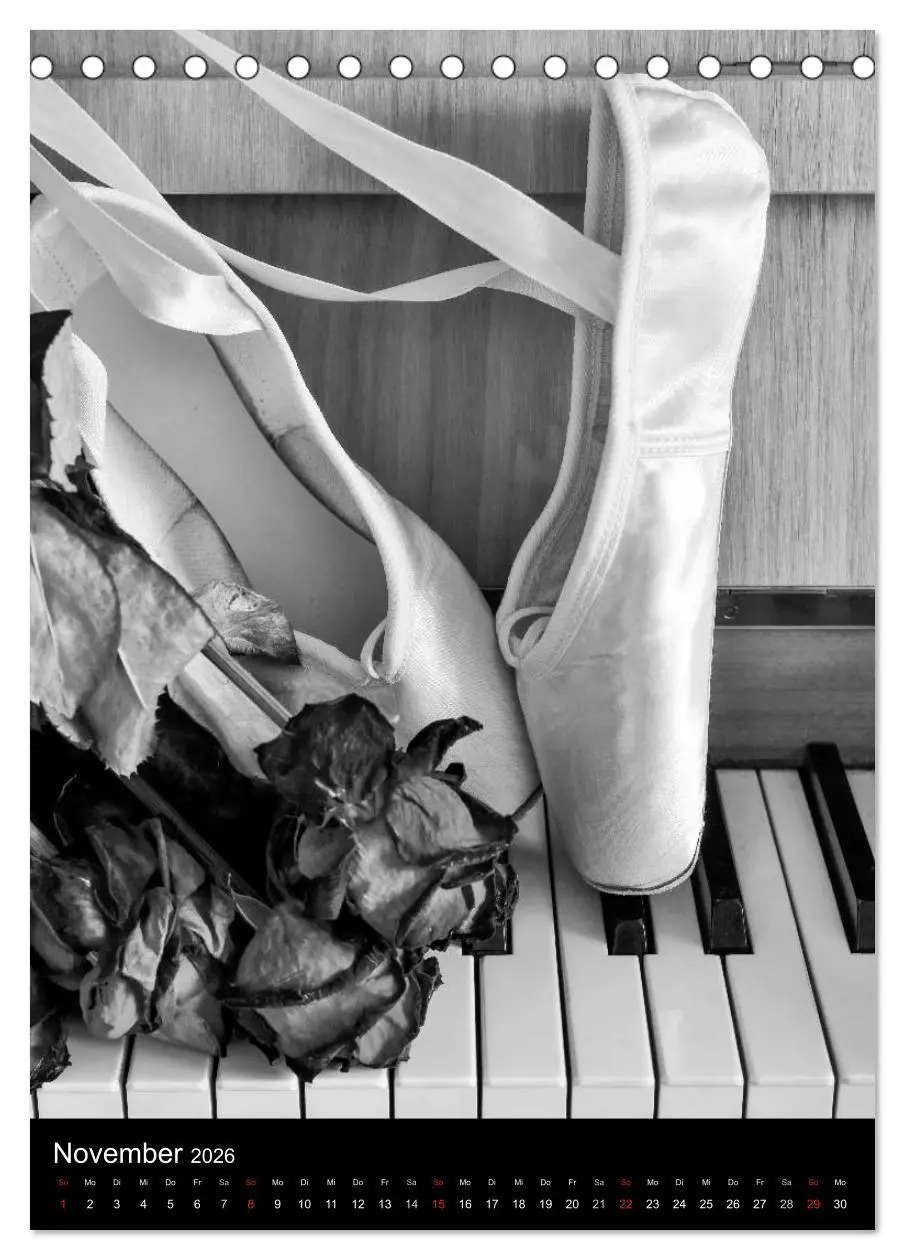 Bild: 9783516455045 | Ballett in Schwarzweiss (Tischkalender 2026 DIN A5 hoch), CALVENDO...