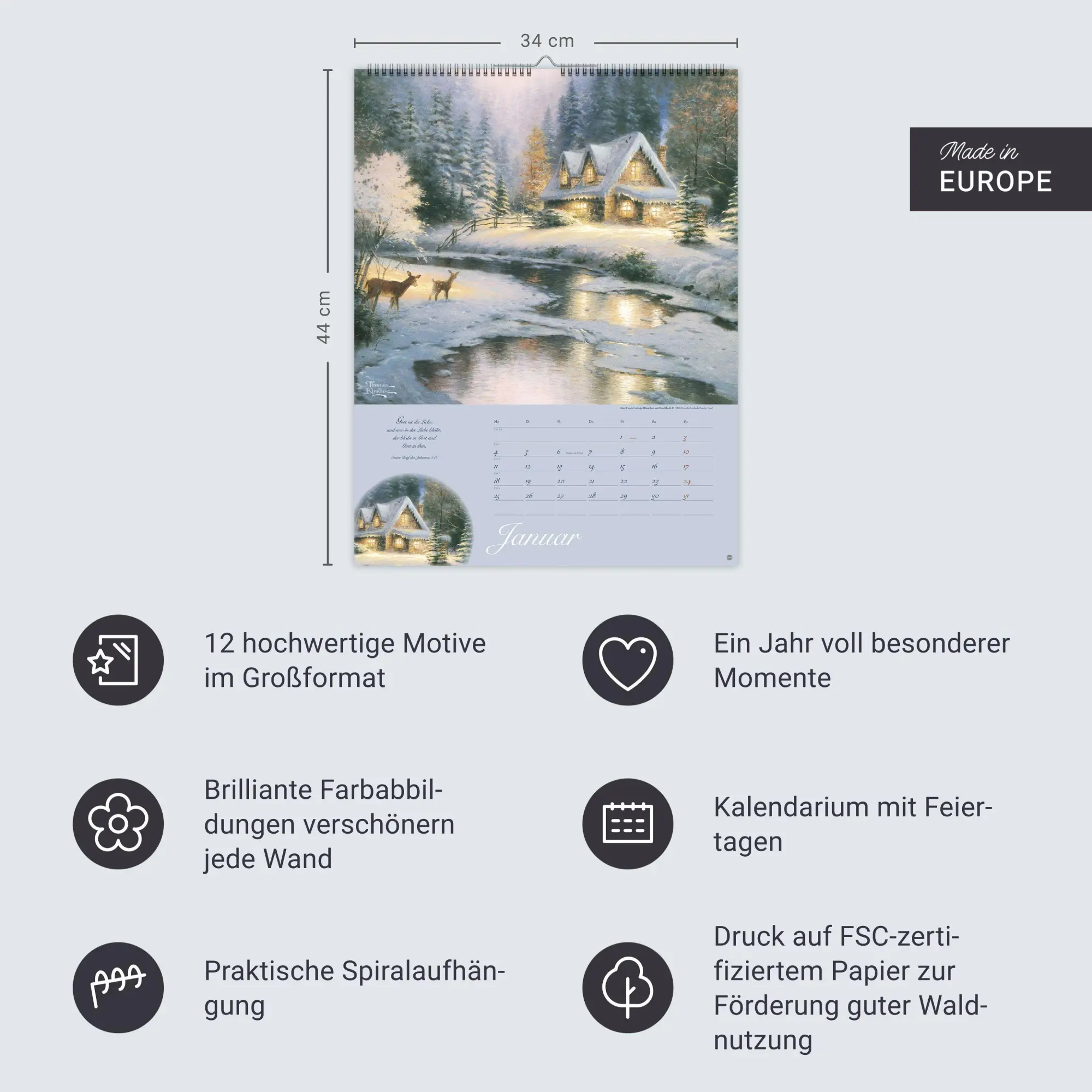 Bild: 9783756415045 | Thomas Kinkade: Land im Licht Kalender 2027 | Thomas Kinkade | 14 S.