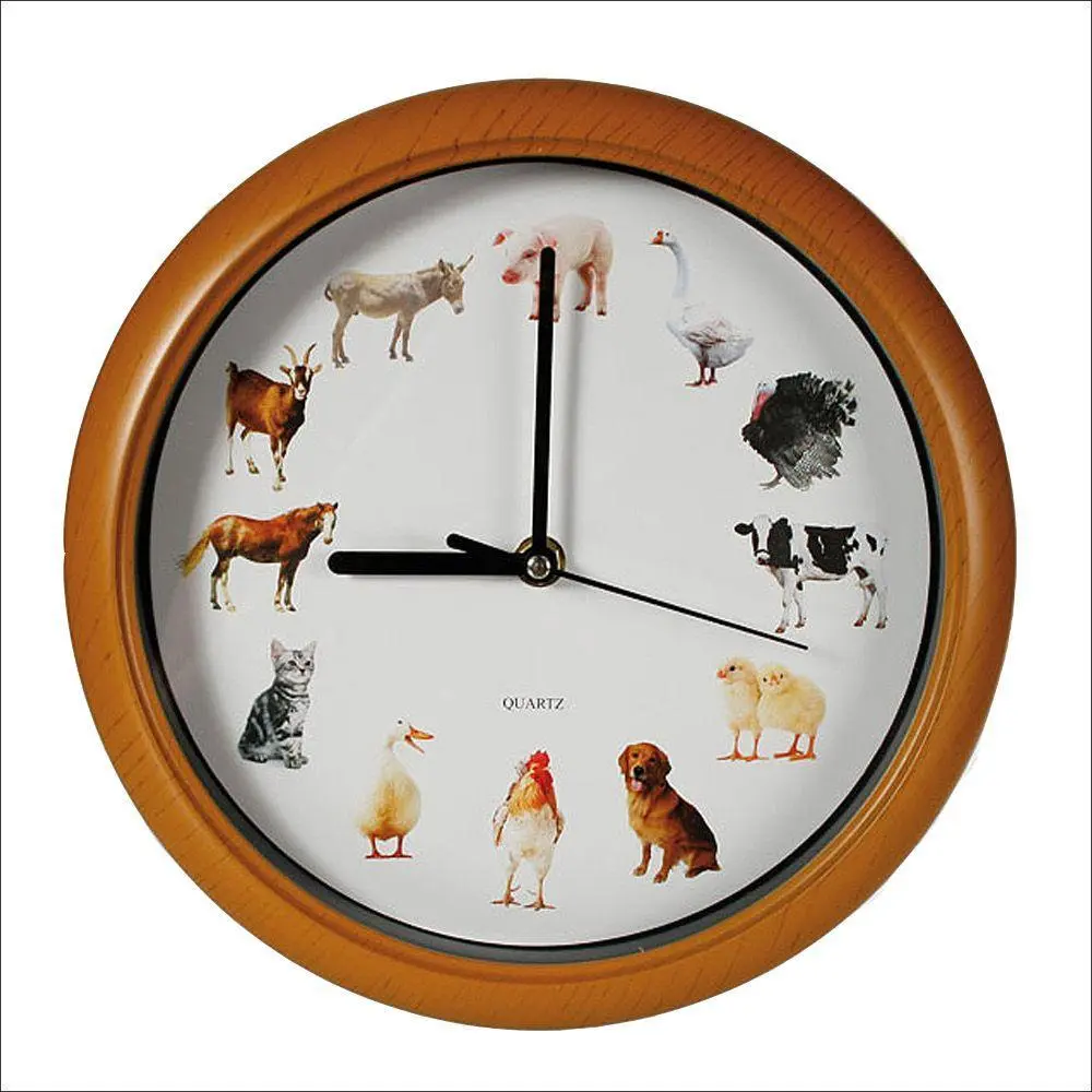 Wanduhr Bauernhof mit Tierstimmen