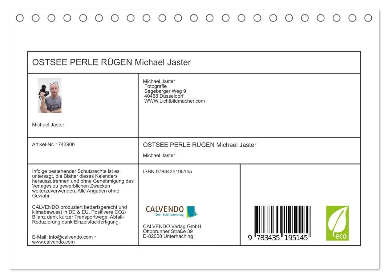 Bild: 9783435195145 | OSTSEE PERLE RÜGEN Michael Jaster (Tischkalender 2025 DIN A5 quer),...