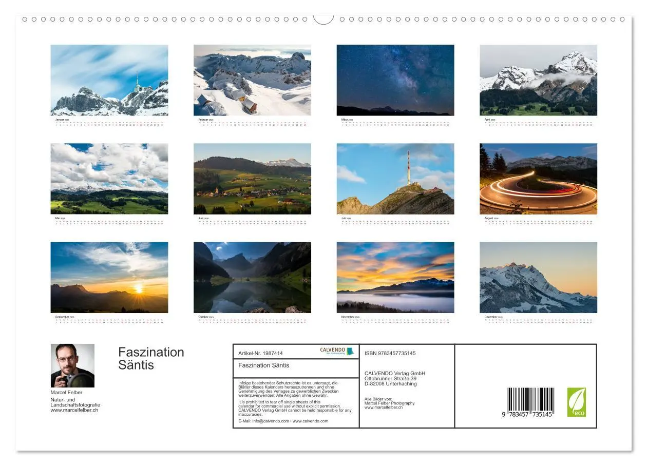 Bild: 9783457735145 | Faszination Säntis (hochwertiger Premium Wandkalender 2026 DIN A2...