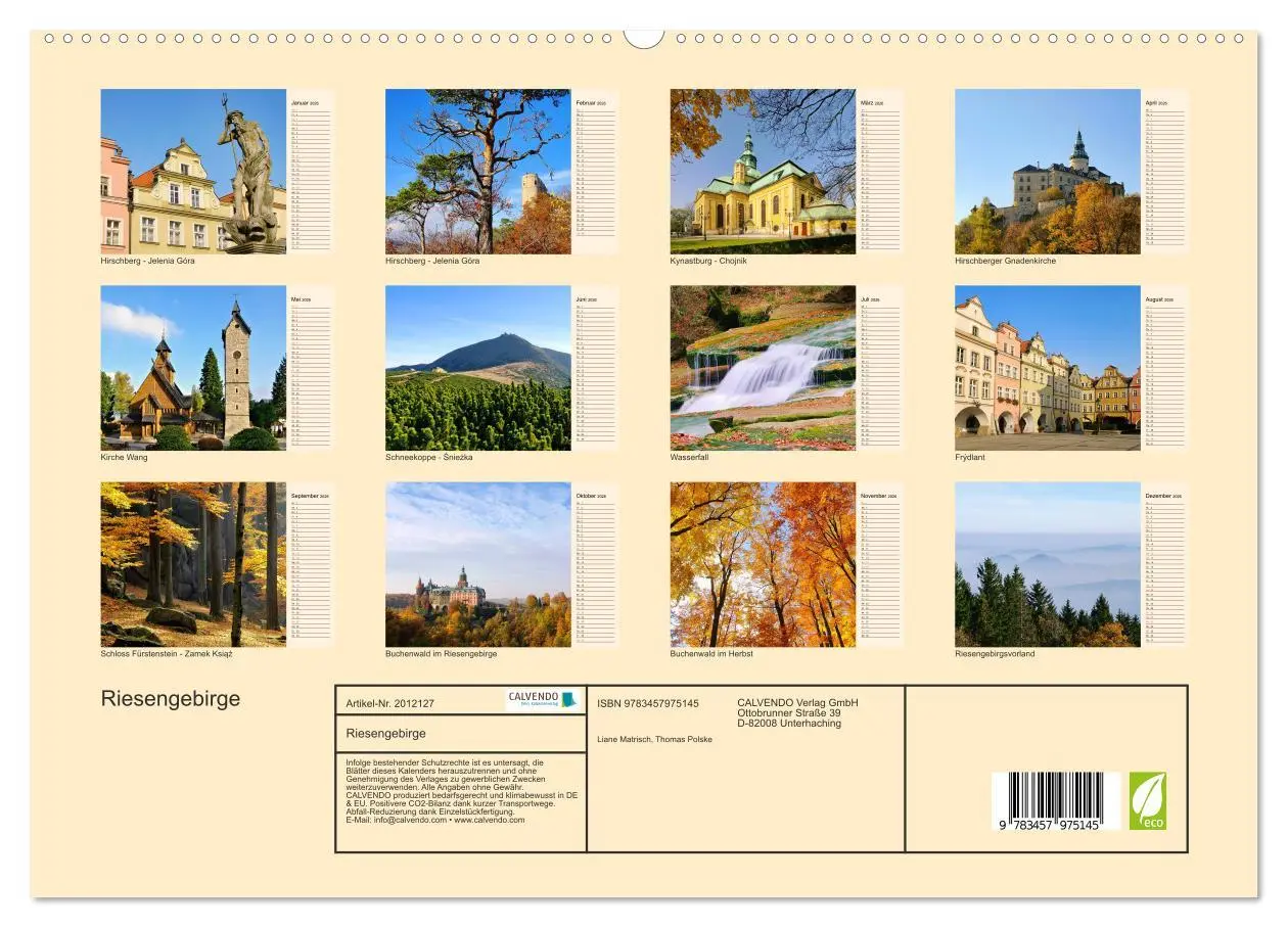 Bild: 9783457975145 | Riesengebirge (hochwertiger Premium Wandkalender 2026 DIN A2 quer),...