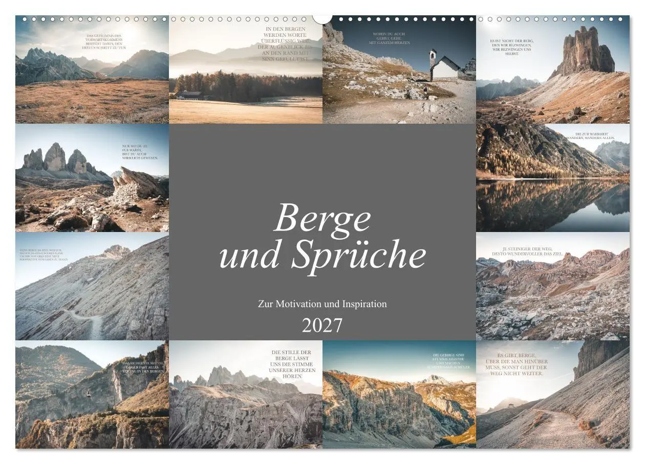 Cover: 9783516755145 | Berge und Sprüche zur Motivation und Inspiration (Wandkalender 2027...