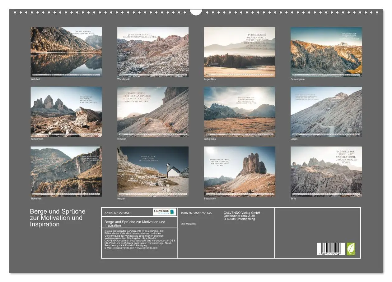 Bild: 9783516755145 | Berge und Sprüche zur Motivation und Inspiration (Wandkalender 2027...