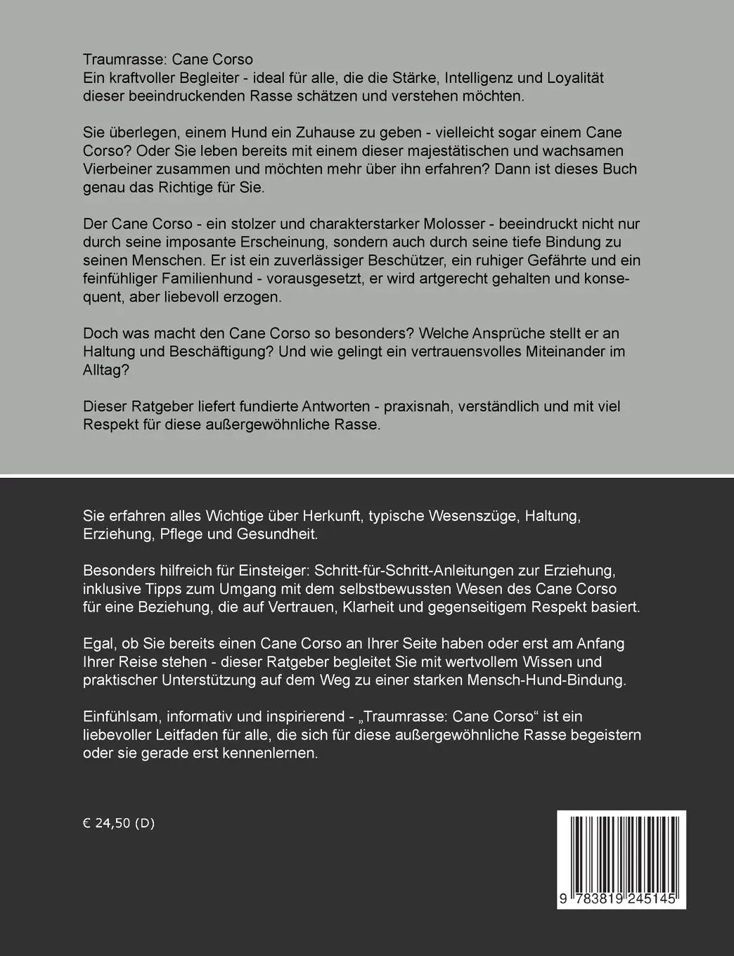 Rückseite: 9783819245145 | Traumrasse Cane Corso Italiano | Andrea Gallo | Taschenbuch | 180 S.