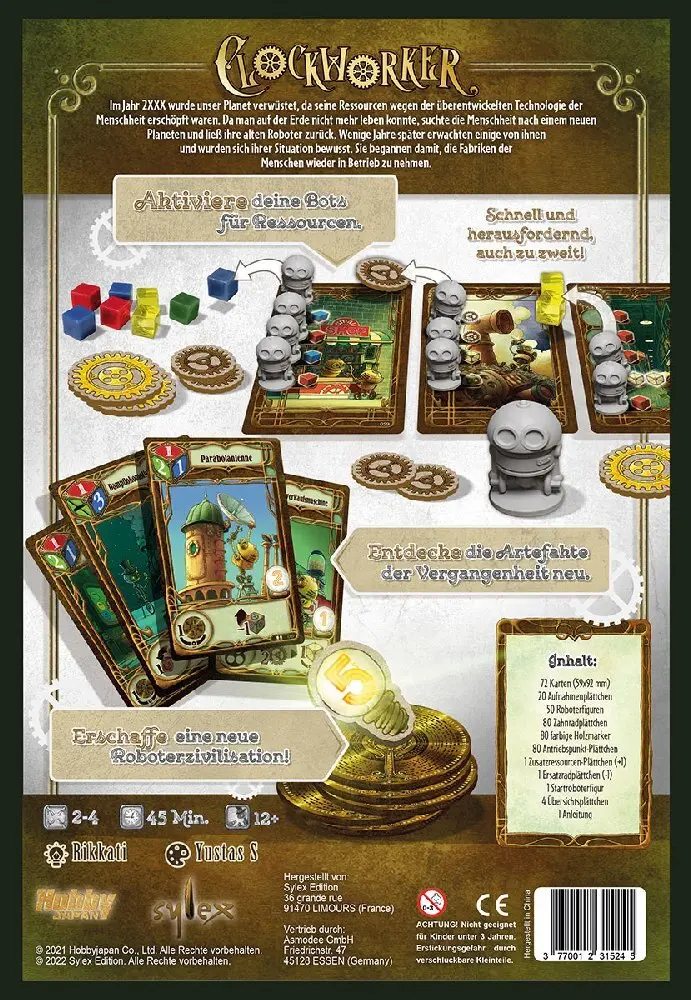 Bild: 3770012315245 | Clockworker | Rikkati | Spiel | SYLD0001 | 2022 | Asmodee