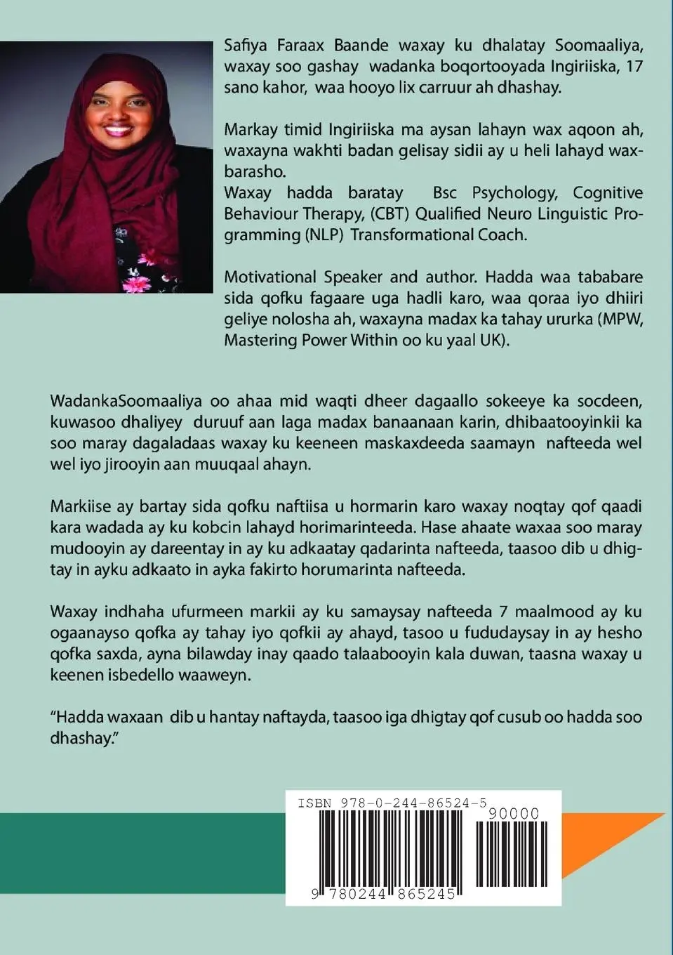Rückseite: 9780244865245 | NADIIFINTA IYO KOBCINTA MASKAXDA | Safiya Mohamed | Taschenbuch | 2020