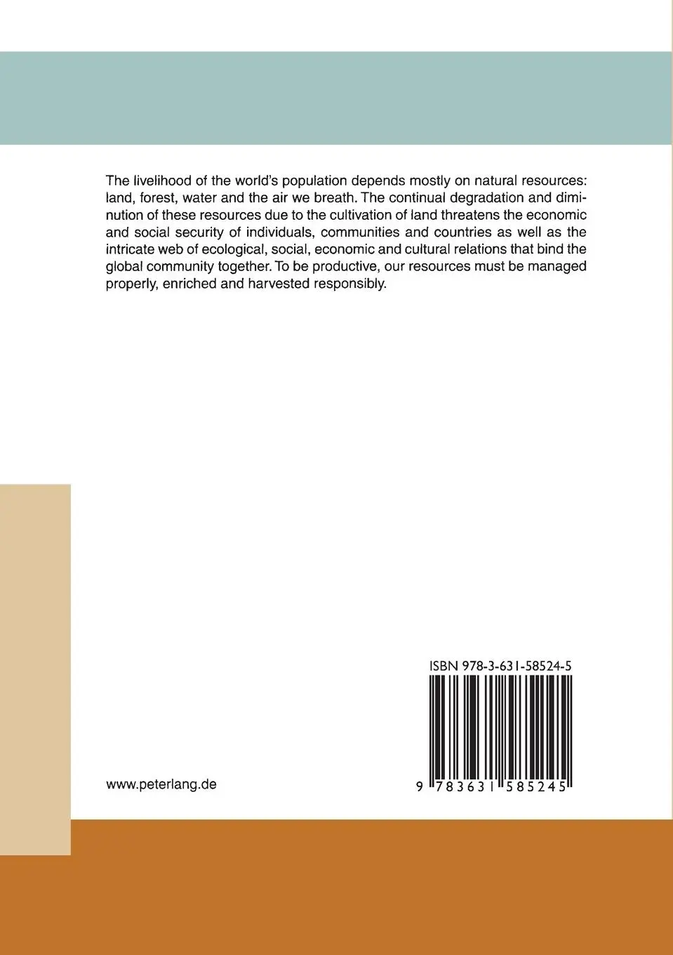 Rückseite: 9783631585245 | Agrarian Science for Sustainable Resource Management in Sub-Saharan...