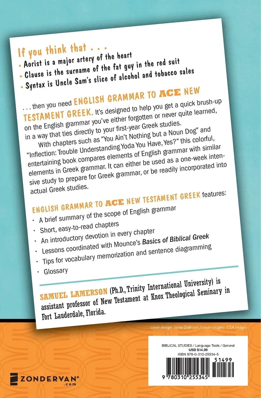 Rückseite: 9780310255345 | English Grammar to Ace New Testament Greek | Samuel Lamerson | Buch