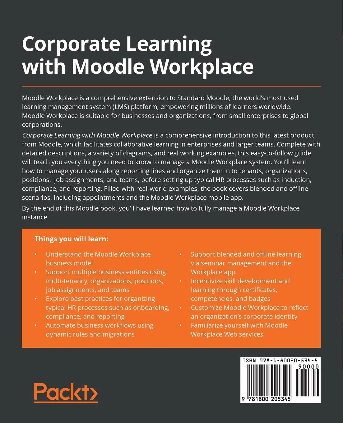 Rückseite: 9781800205345 | Corporate Learning with Moodle Workplace | Alex Büchner | Taschenbuch