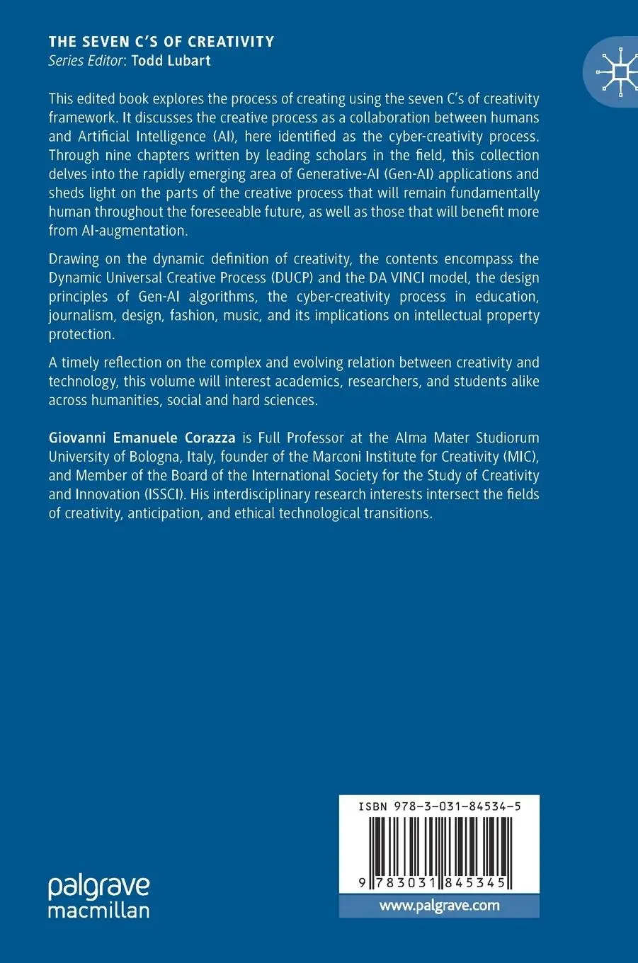Rückseite: 9783031845345 | The Cyber-Creativity Process | Giovanni Emanuele Corazza | Buch | 2025