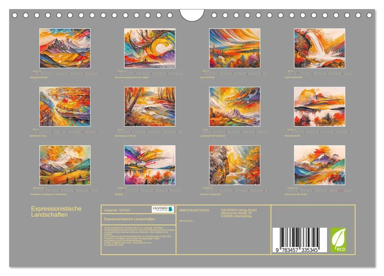 Bild: 9783457335345 | Expressionistische Landschaften (Wandkalender 2026 DIN A4 quer),...