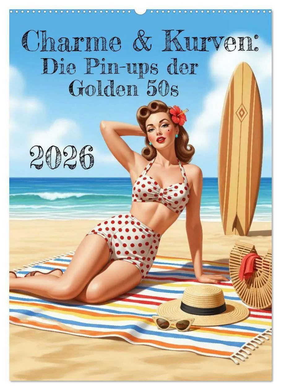 Cover: 9783516735345 | Charme &amp; Kurven: Die Pin-ups der Golden 50s (Wandkalender 2026 DIN...
