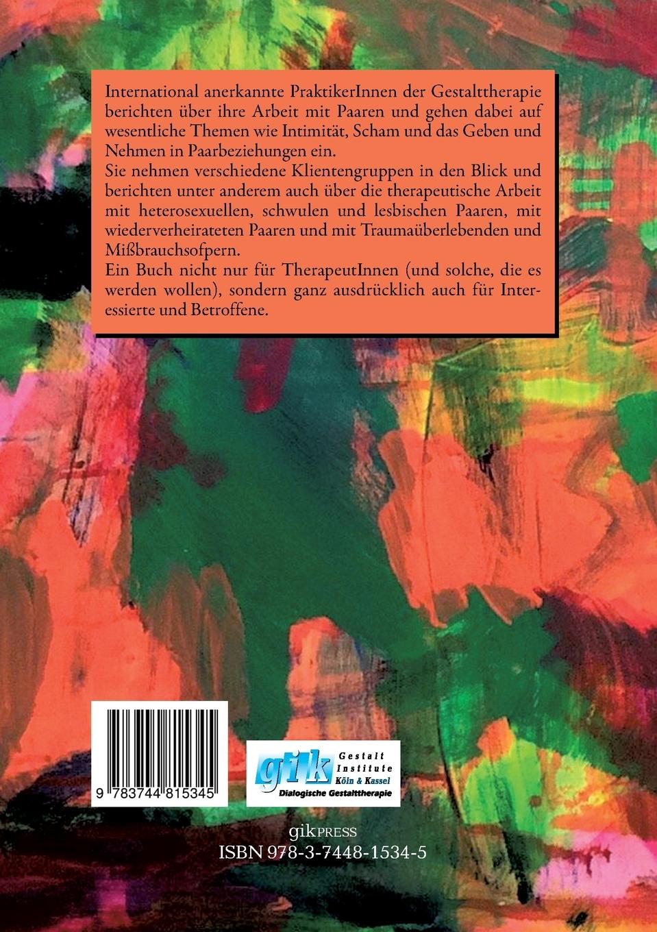 Rückseite: 9783744815345 | Gestalttherapie mit Paaren | Gordon Wheeler (u. a.) | Taschenbuch