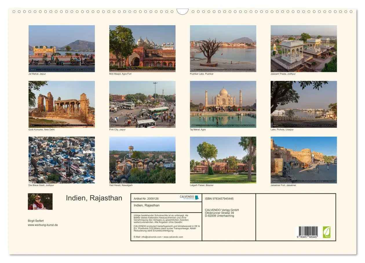 Bild: 9783457945445 | Indien, Rajasthan (Wandkalender 2026 DIN A2 quer), CALVENDO...