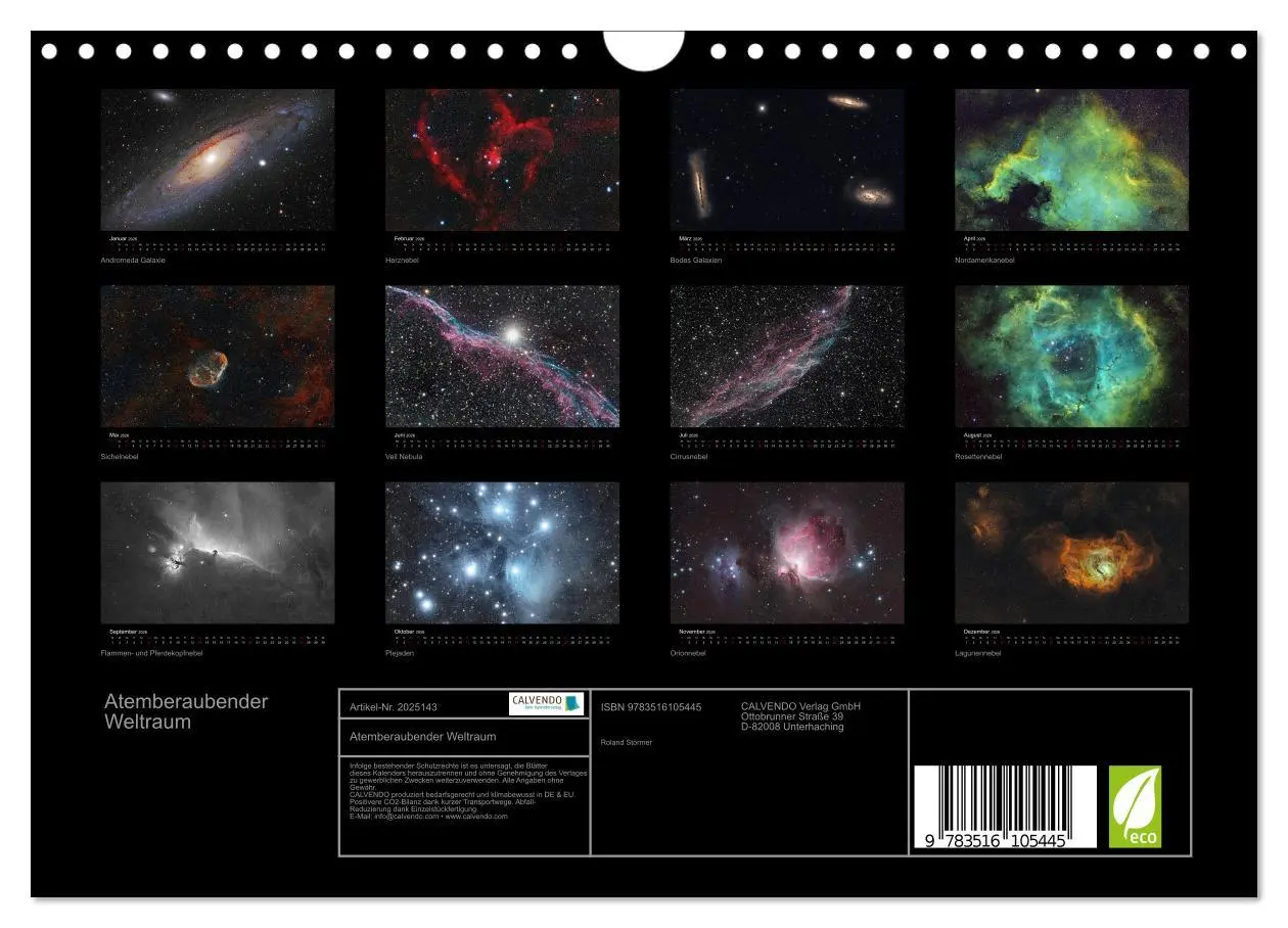 Bild: 9783516105445 | Atemberaubender Weltraum (Wandkalender 2026 DIN A4 quer), CALVENDO...