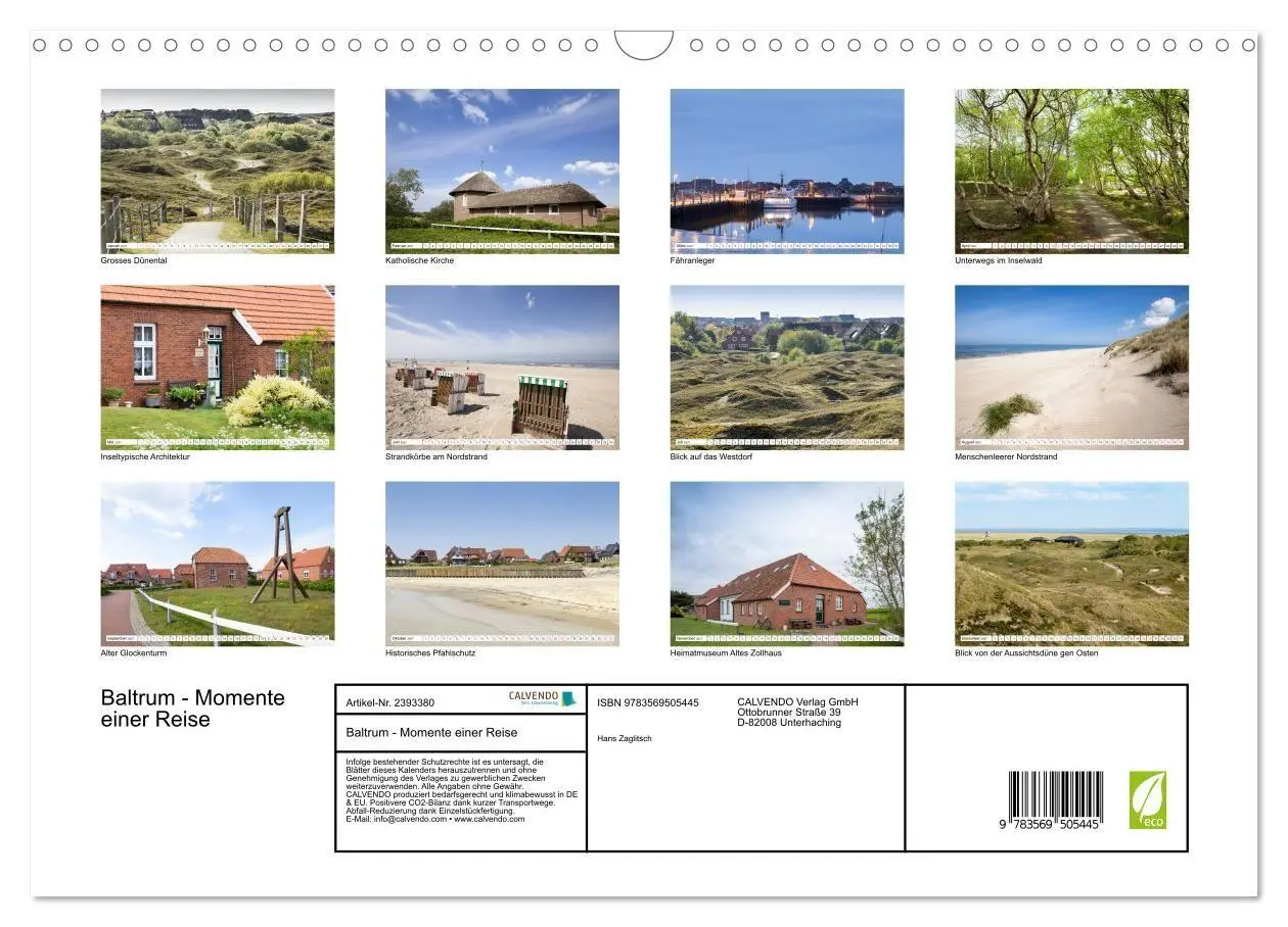 Bild: 9783569505445 | Baltrum - Momente einer Reise (Wandkalender 2027 DIN A3 quer),...
