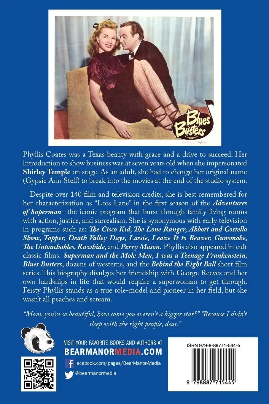 Rückseite: 9798887715445 | Phyllis Coates | Not Just Lois Lane | Bill Cassara | Taschenbuch