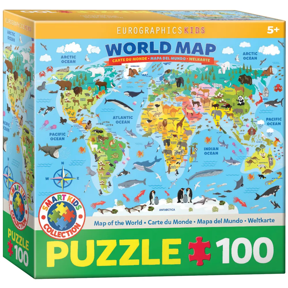 Cover: 628136655545 | Weltkarte illustriert (Puzzle) | Spiel | In Spielebox | 6100-5554