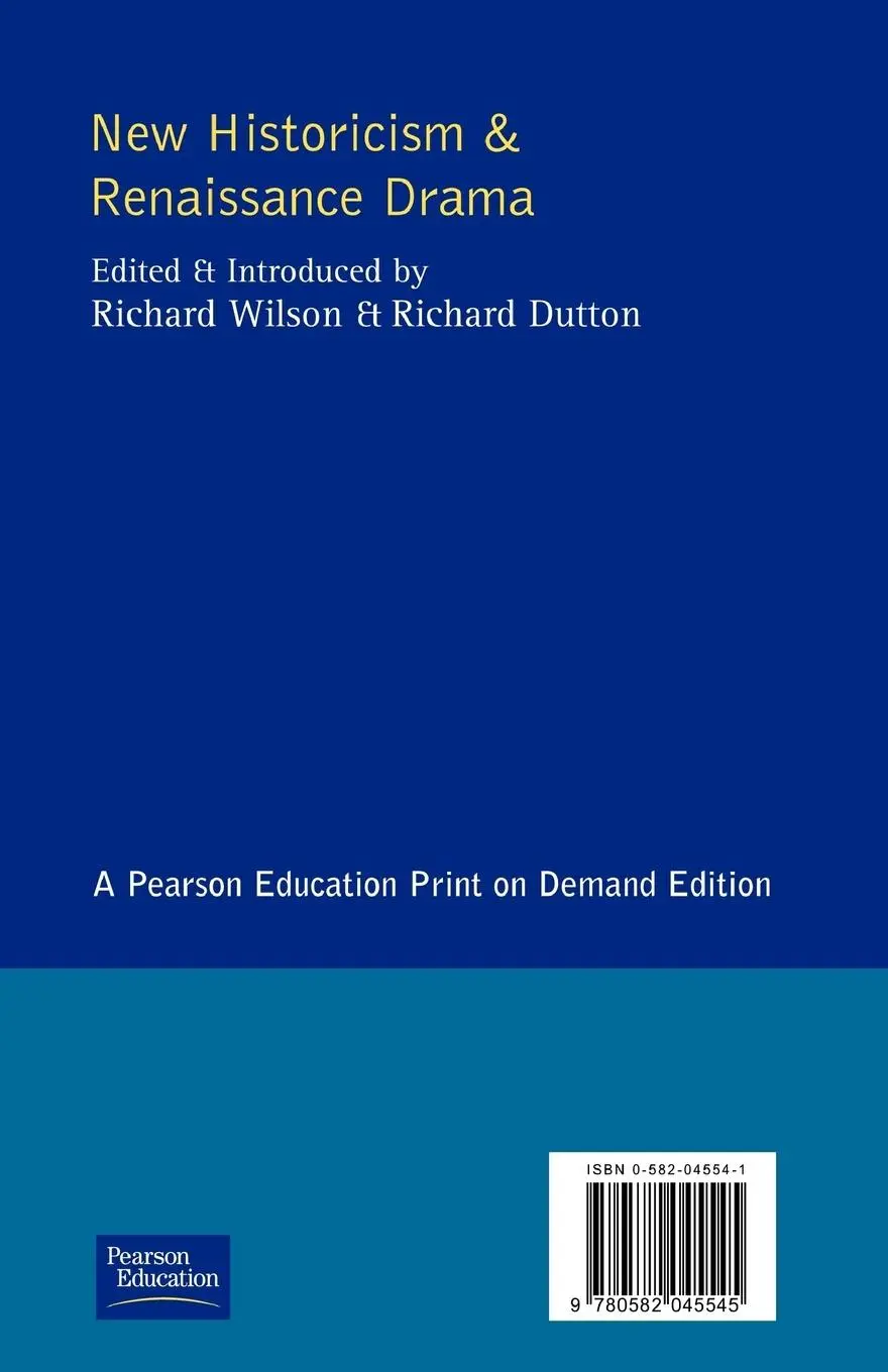 Rückseite: 9780582045545 | New Historicism and Renaissance Drama | Richard Wilson (u. a.) | Buch