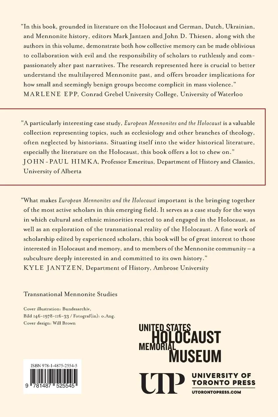 Rückseite: 9781487525545 | European Mennonites and the Holocaust | John D. Thiesen (u. a.) | Buch