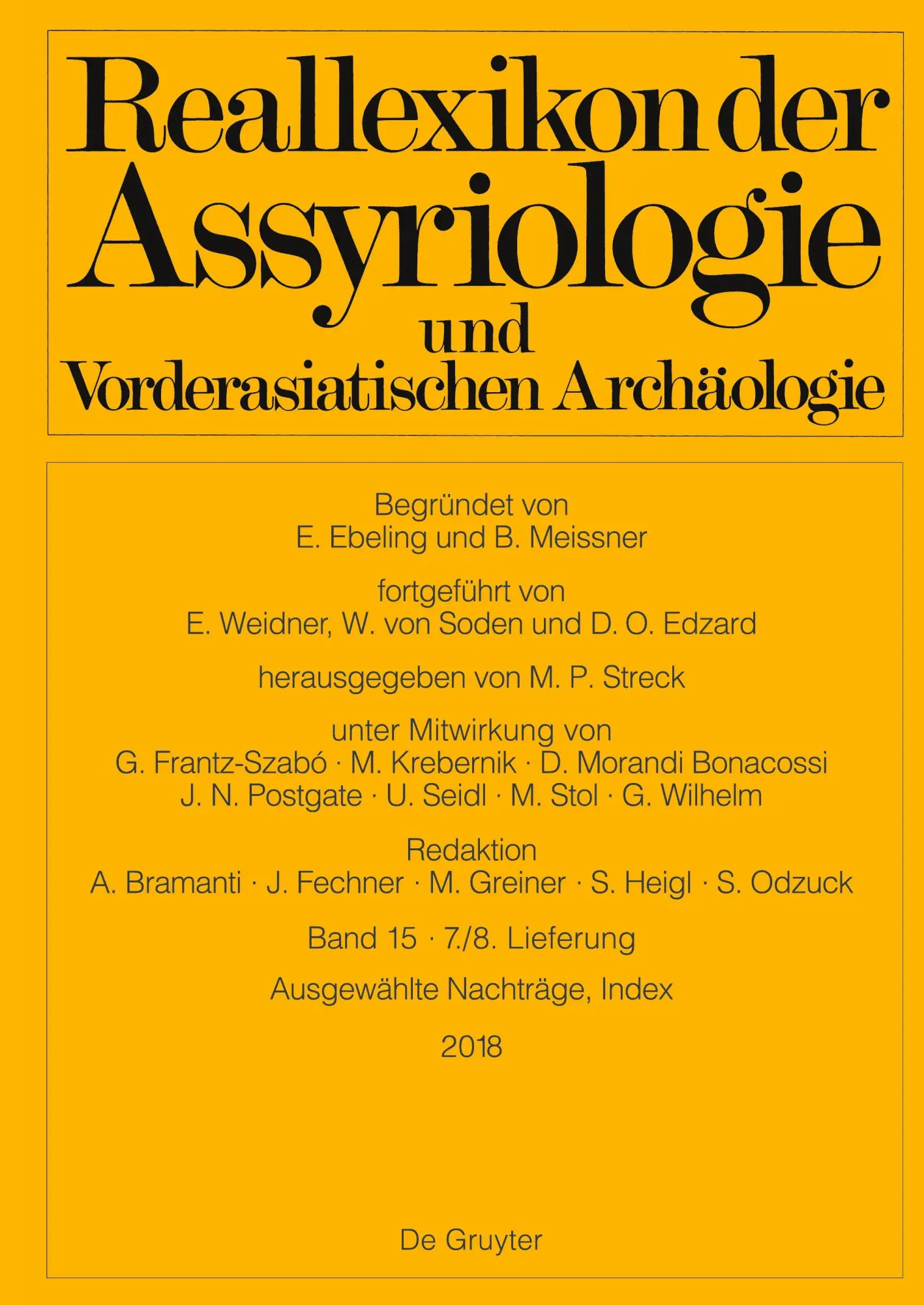Ausgewählte Nachträge, Index