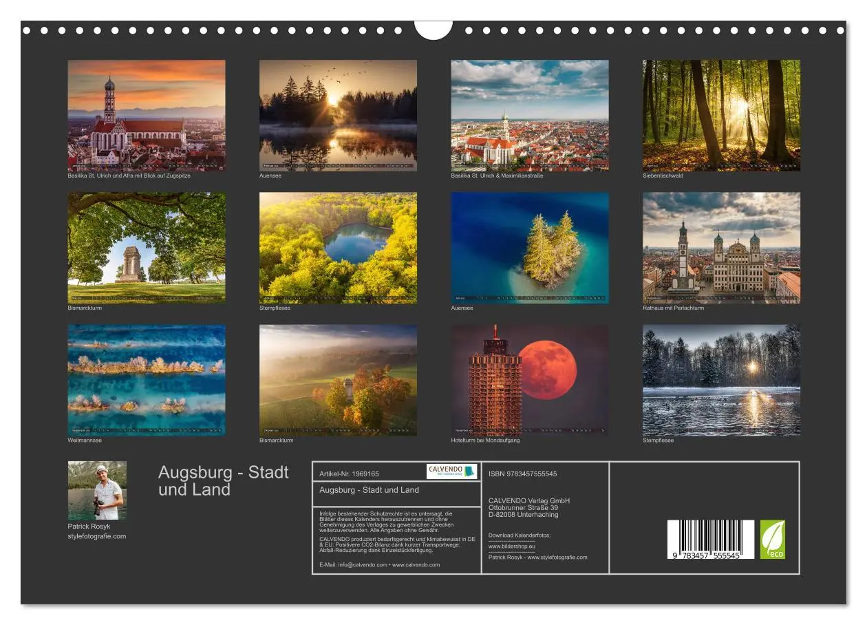 Bild: 9783457555545 | Augsburg - Stadt und Land (Wandkalender 2026 DIN A3 quer), CALVENDO...