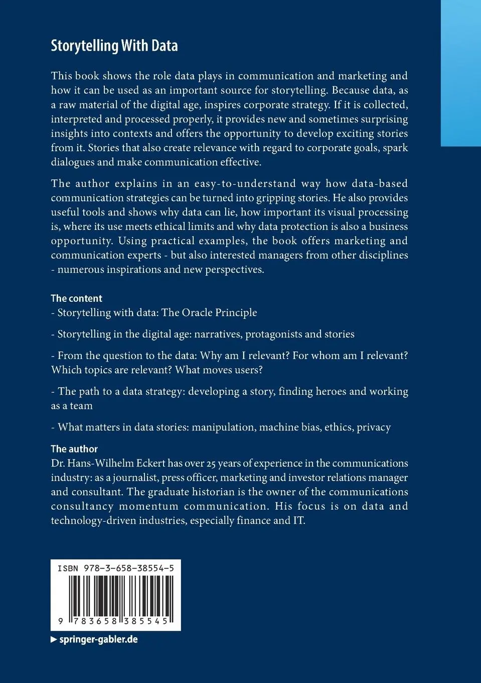 Rückseite: 9783658385545 | Storytelling With Data | Hans-Wilhelm Eckert | Taschenbuch | xiv