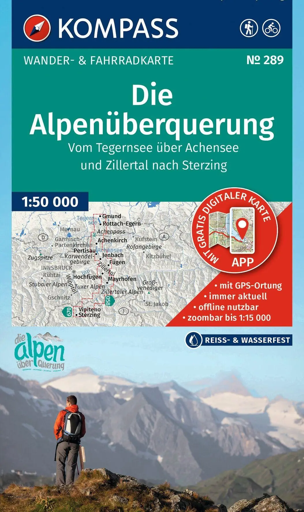 Cover: 9783991545545 | KOMPASS Wanderkarte 289 Die Alpenüberquerung - vom Tegernsee über...