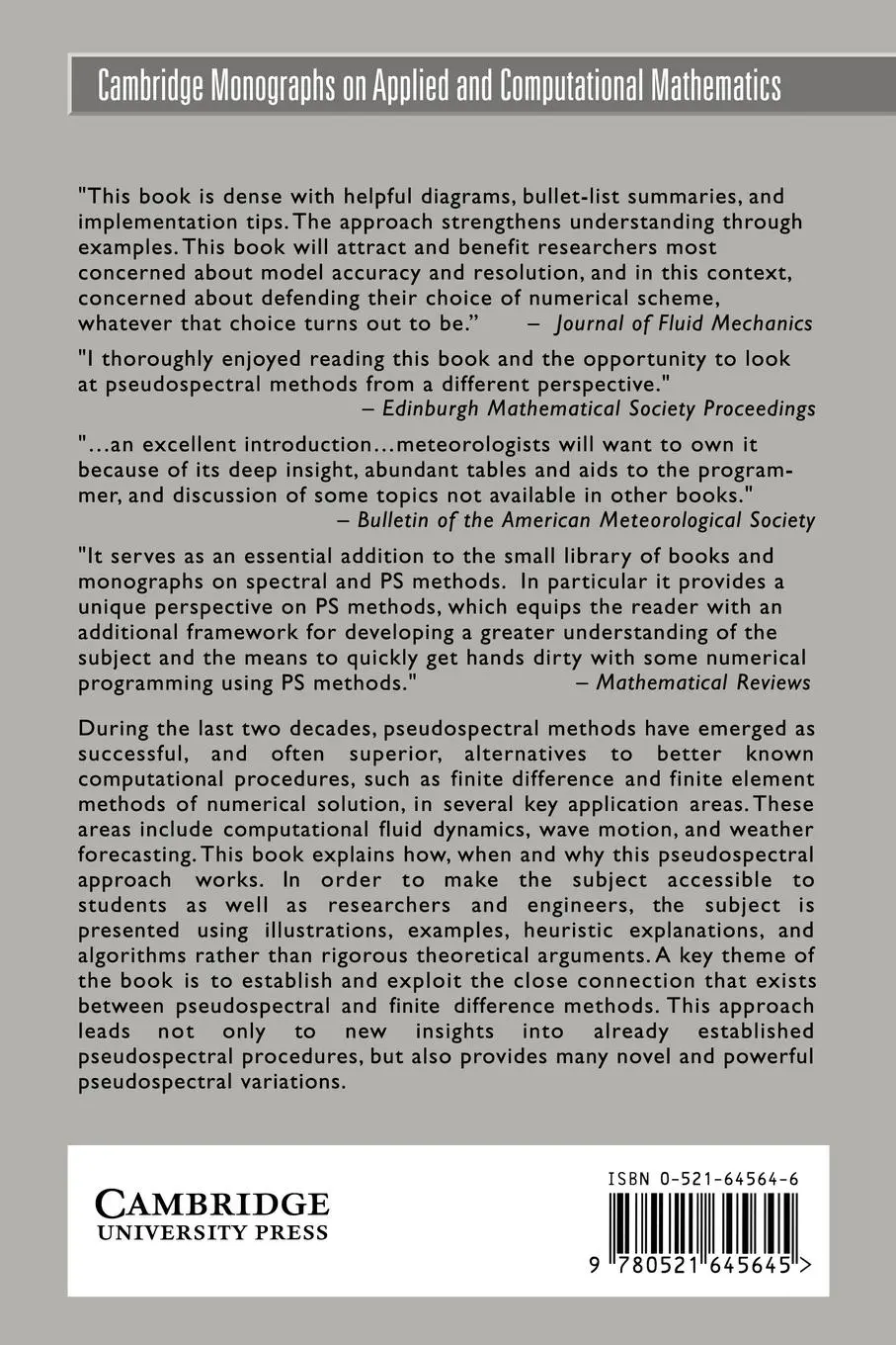 Rückseite: 9780521645645 | A Practical Guide to Pseudospectral Methods | Bengt Fornberg | Buch