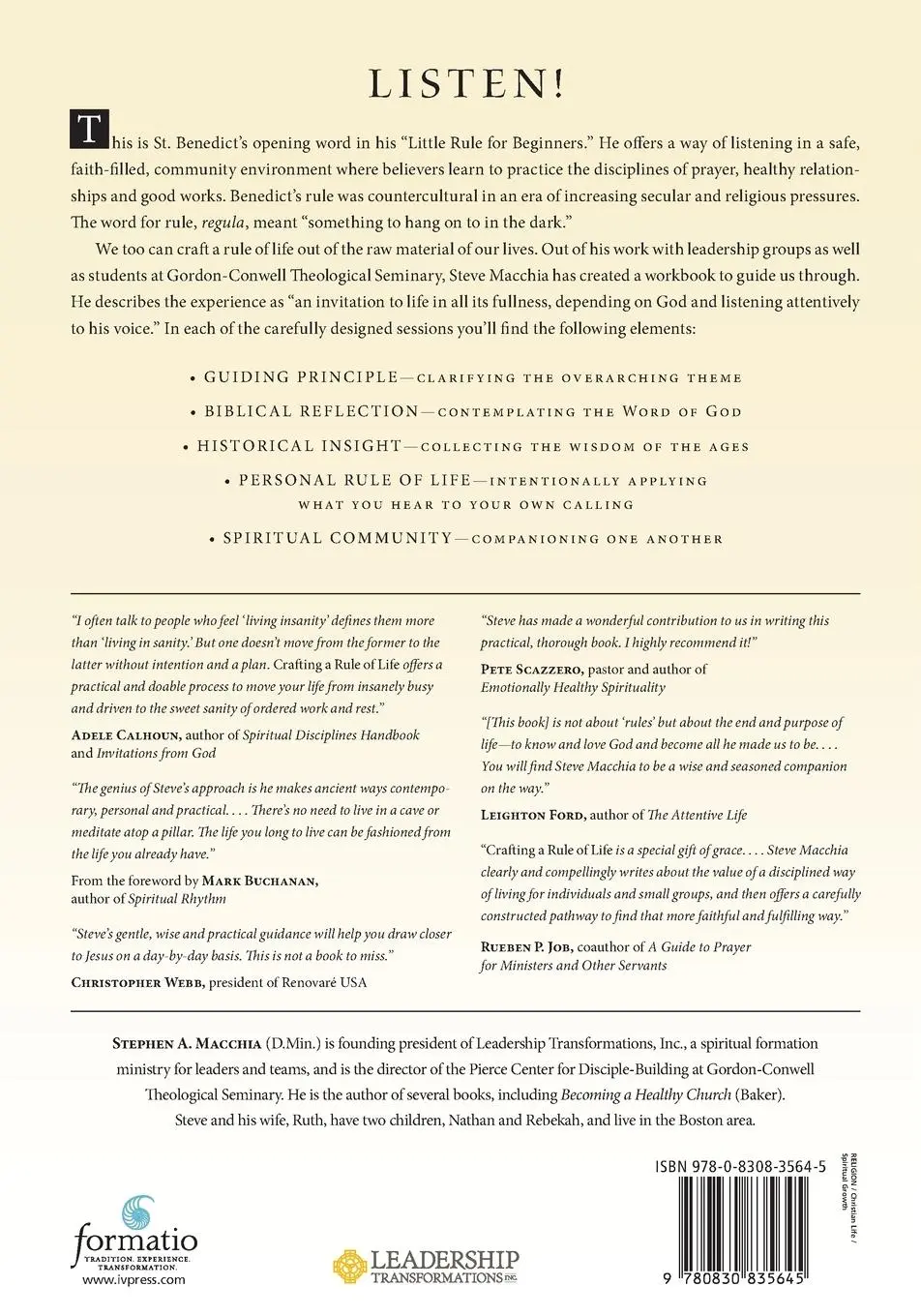 Rückseite: 9780830835645 | Crafting a Rule of Life | An Invitation to the Well-Ordered Way | Buch