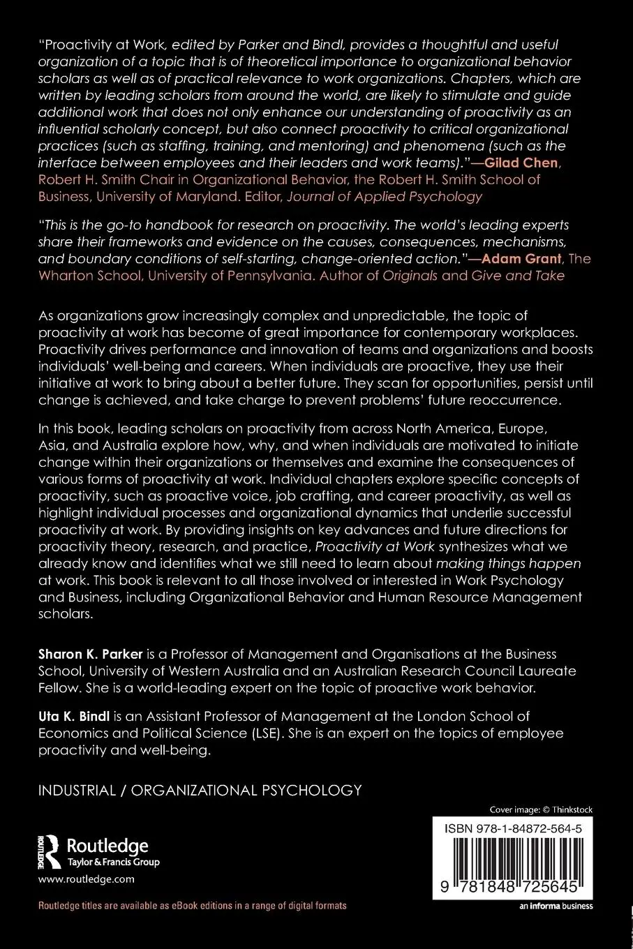 Rückseite: 9781848725645 | Proactivity at Work | Making Things Happen in Organizations | Buch