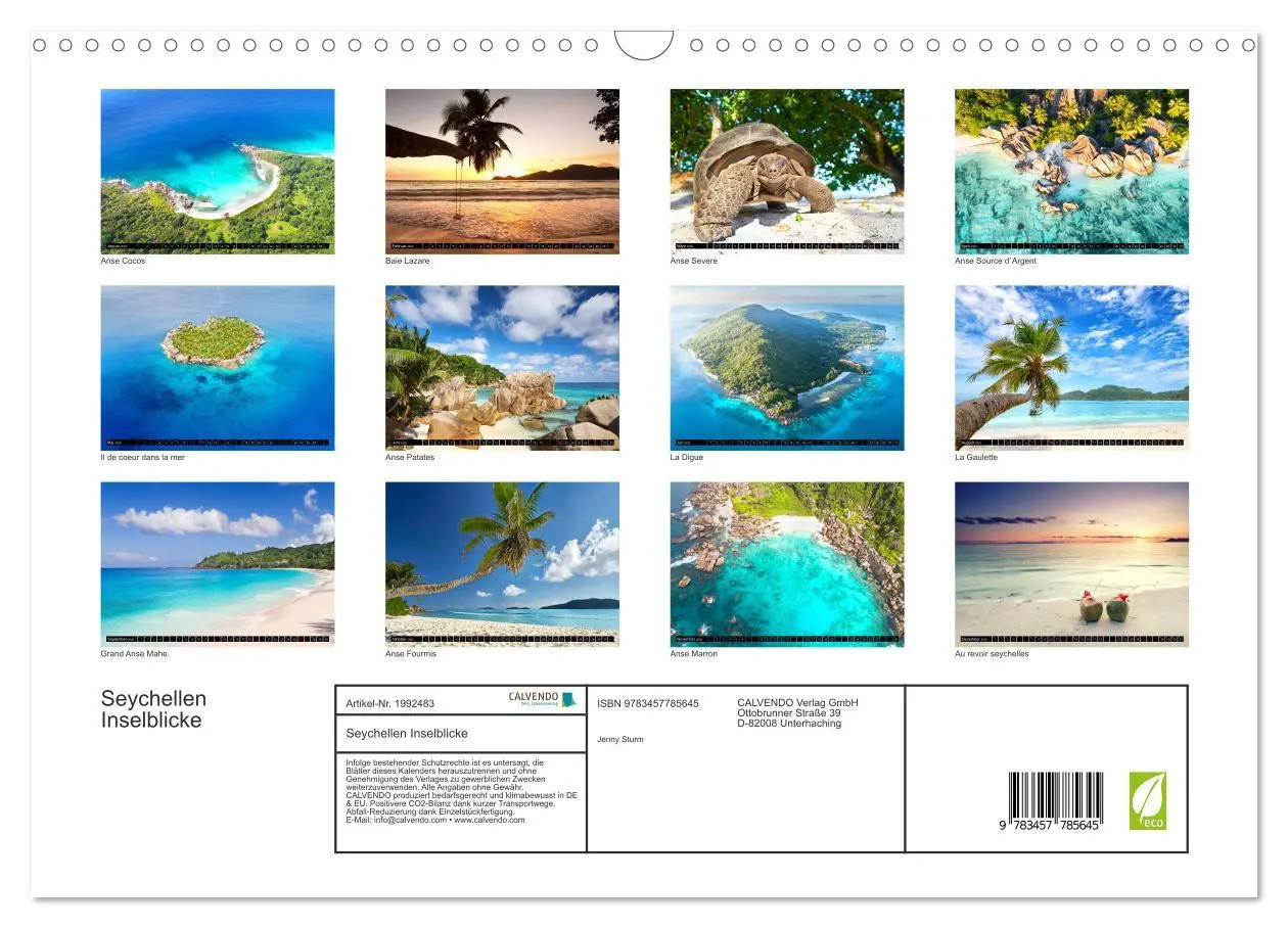 Bild: 9783457785645 | Seychellen Inselblicke (Wandkalender 2026 DIN A3 quer), CALVENDO...