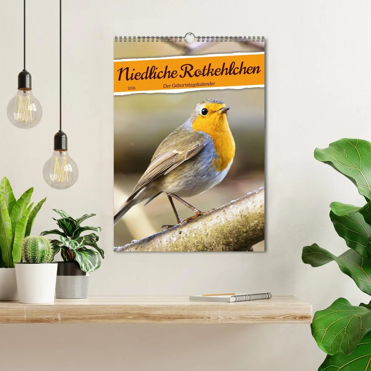 Bild: 9783516325645 | Niedliche Rotkehlchen (Wandkalender 2026 DIN A3 hoch), CALVENDO...