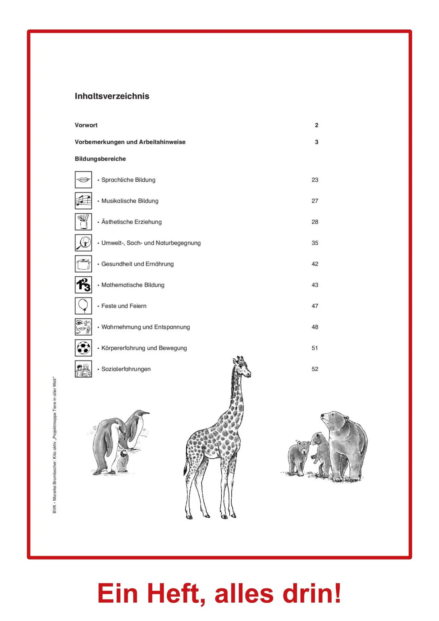Bild: 9783867405645 | Kita aktiv Projektmappe Tiere in aller Welt | Mareike Brombacher