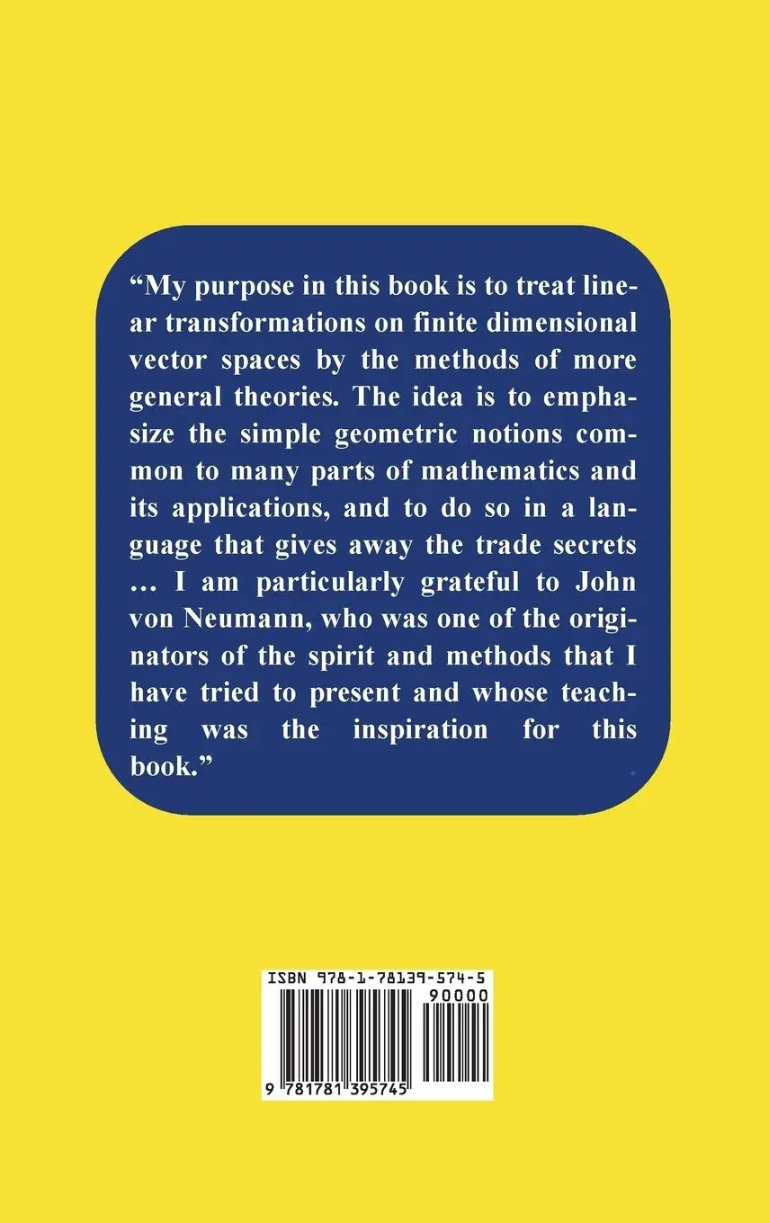 Rückseite: 9781781395745 | Finite-Dimensional Vector Spaces | Paul R. Halmos | Buch | Gebunden