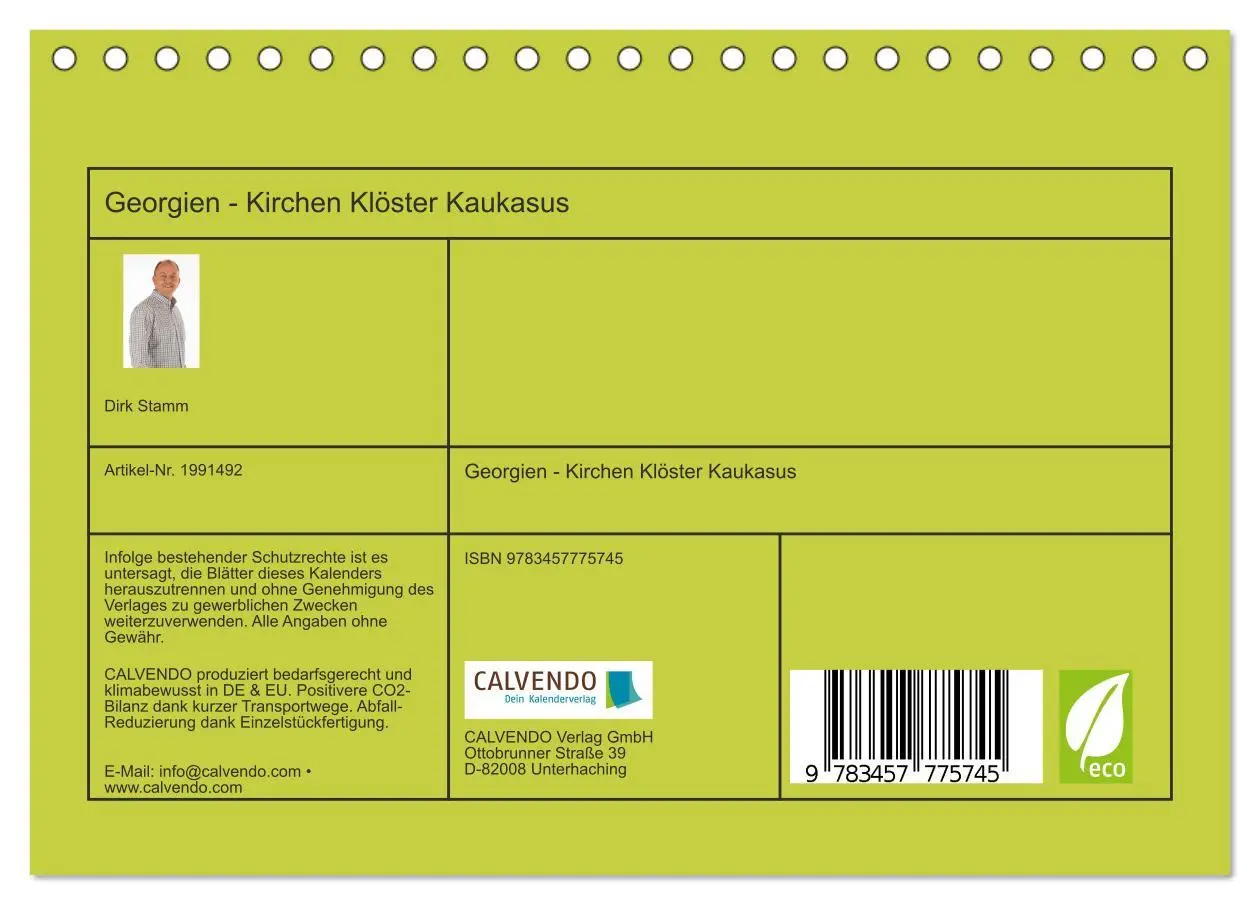 Bild: 9783457775745 | Georgien - Kirchen Klöster Kaukasus (Tischkalender 2026 DIN A5...