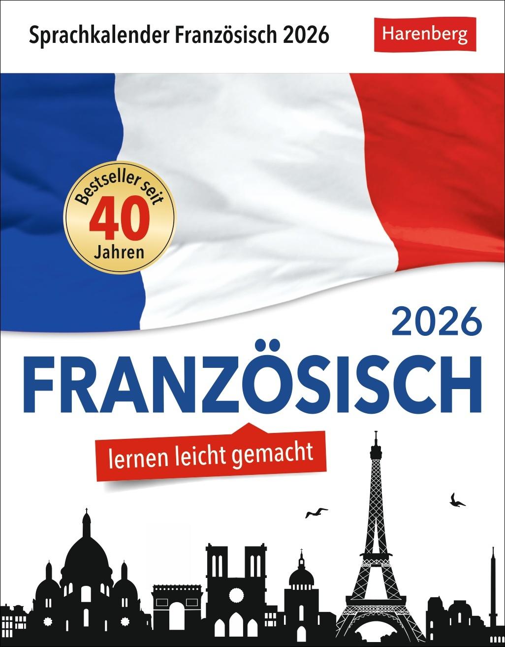 Cover: 9783840035845 | Französisch Sprachkalender 2026 - Französisch lernen leicht gemacht...